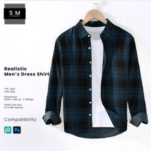 Realistic Men's Dress Shirt PSD Mockup Template